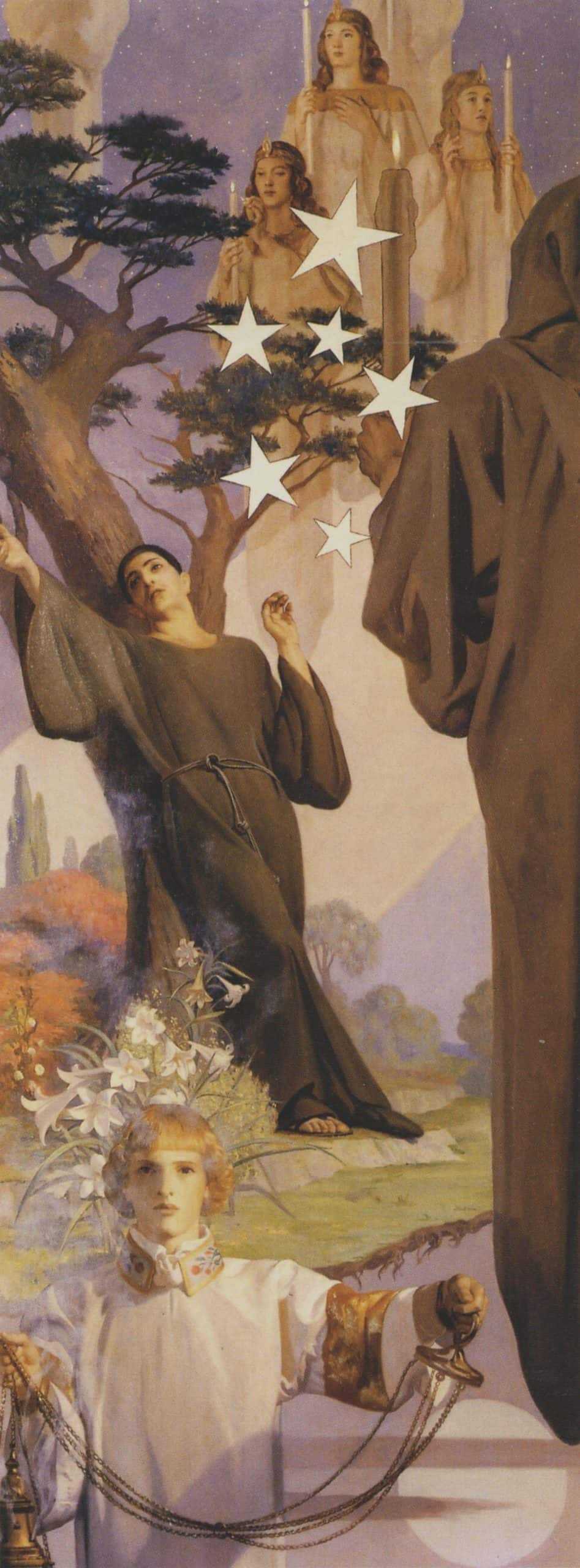Elizabeth on R.H. Ives Gammell's "The Hound of Heaven" at Maryhill